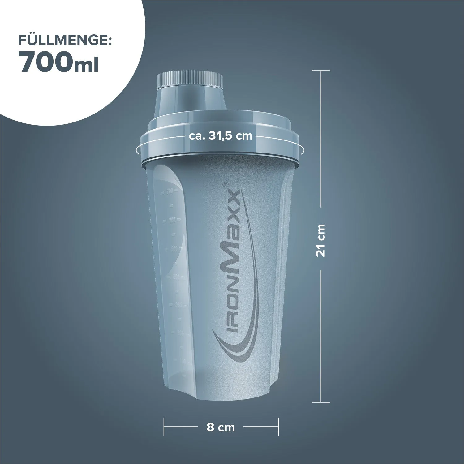 IronMaxx Shaker 700ml Kyanaite Blue BPA-frei