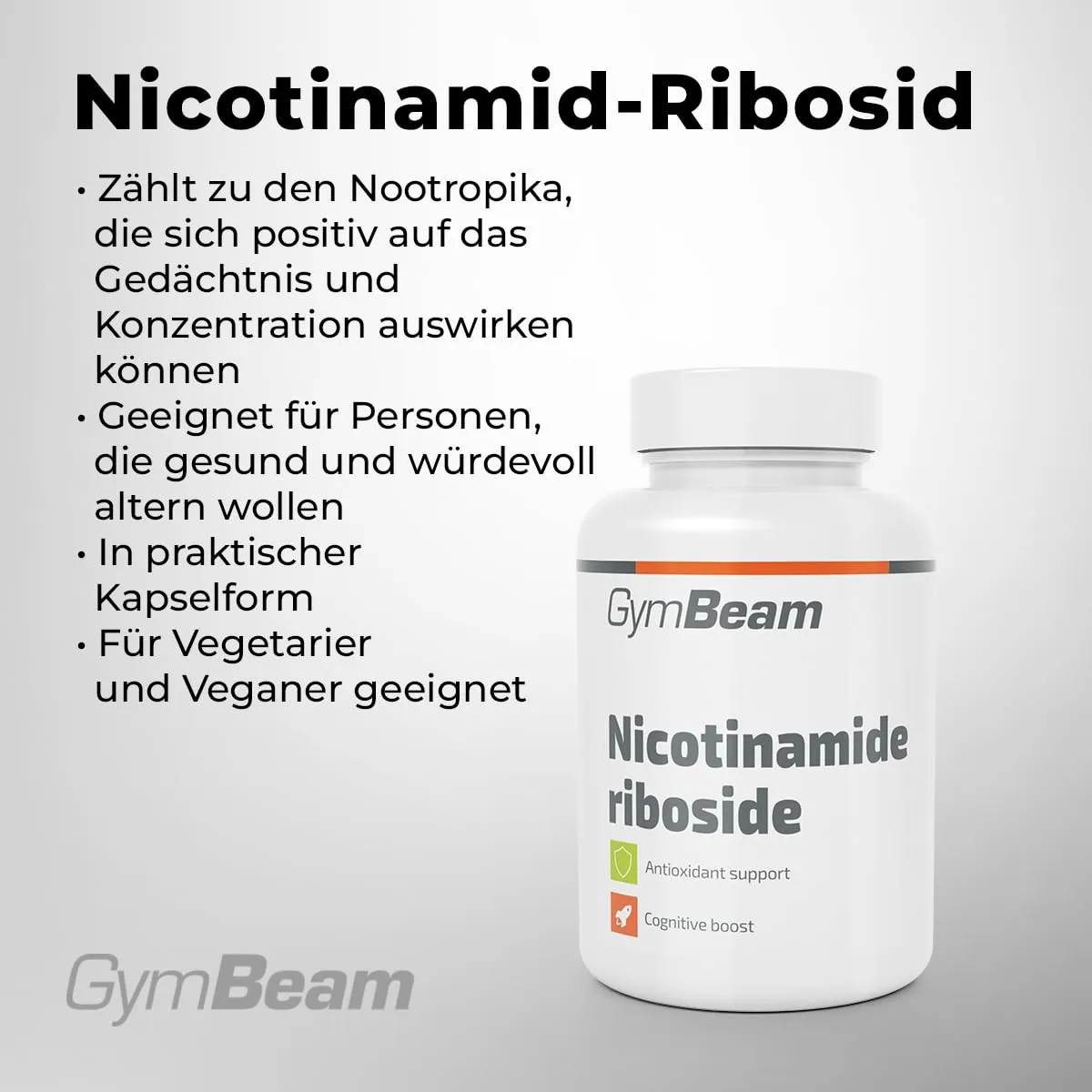 GymBeam NAD Nicotinamid-Ribosid Kapseln 60 Caps vegan