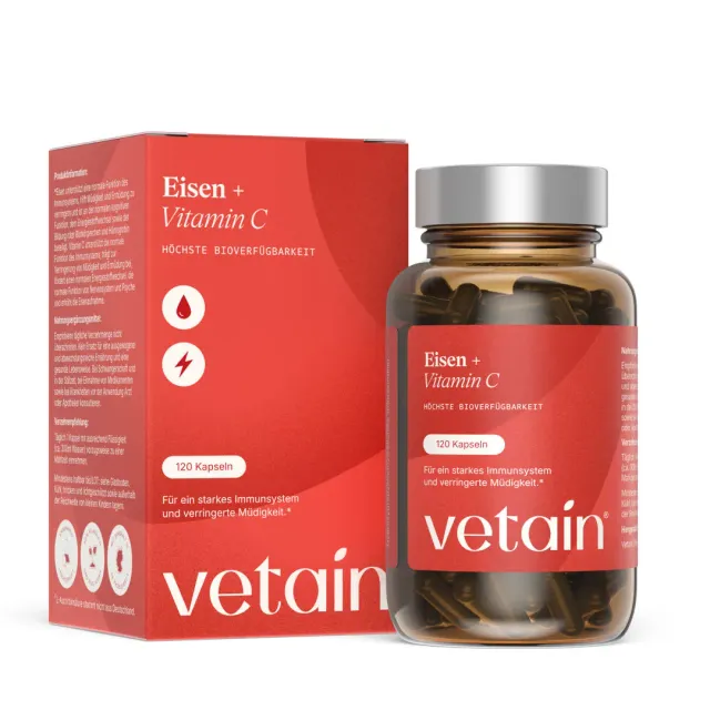 VETAIN Eisen + Vitamin C Kapseln 120 Stk vegan