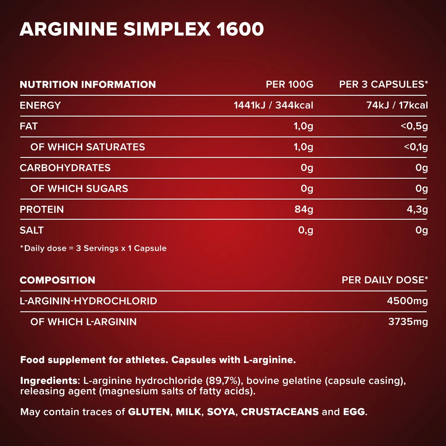 IronMaxx Arginin Simplex 1600 Kapseln 300 Stück Pump