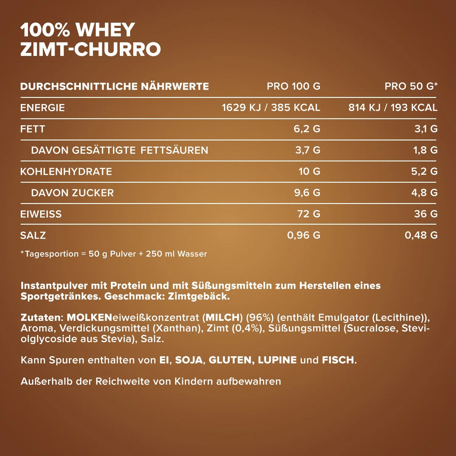 IronMaxx 100% Whey Proteinpulver 2350g Cinnamon Churro zuckerfrei