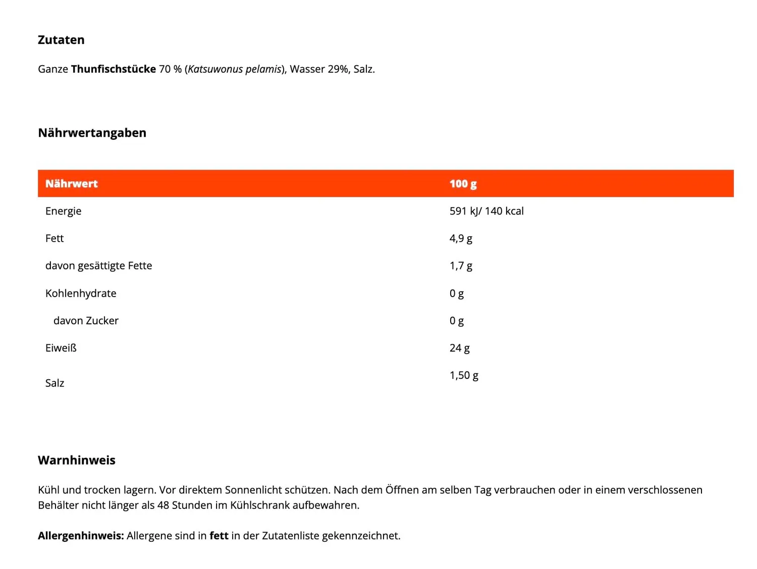 GymBeam Thunfisch in Salzlake 120 g 24g Protein