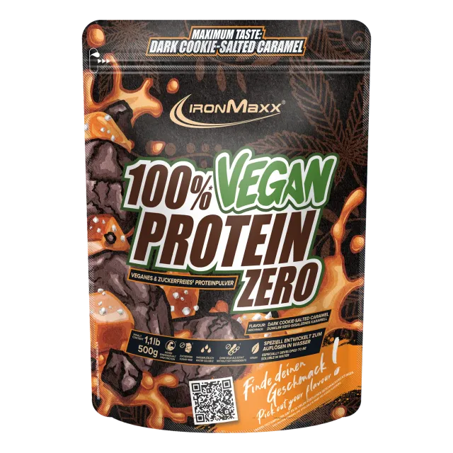 IronMaxx 100% Vegan Protein Zero Pulver 500g Cookie Caramel