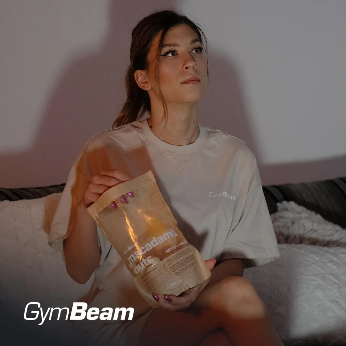 GymBeam Macadamianüsse ungesalzen 500 g veganer Snack