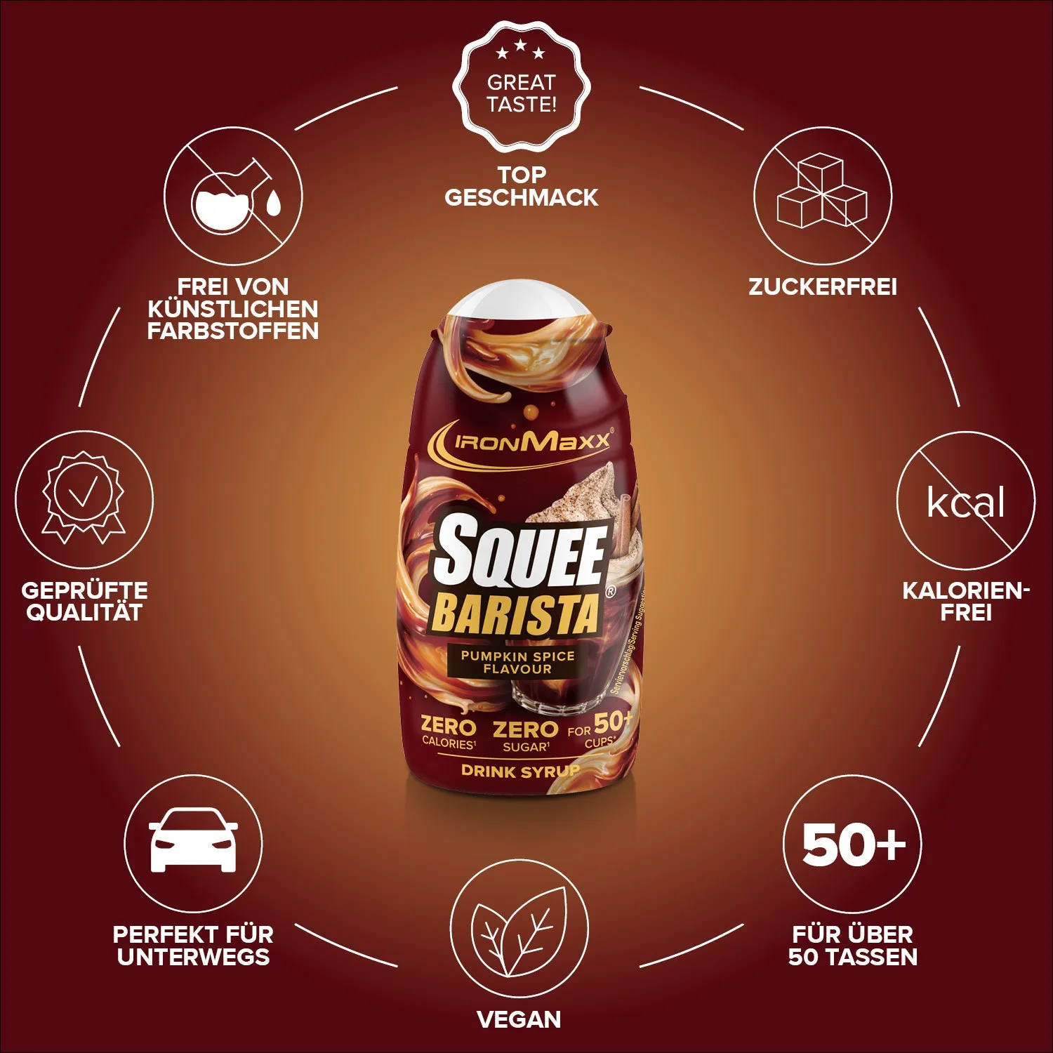 IronMaxx SqueeBarista Sirup 65ml Pumpkin Spice zuckerfrei