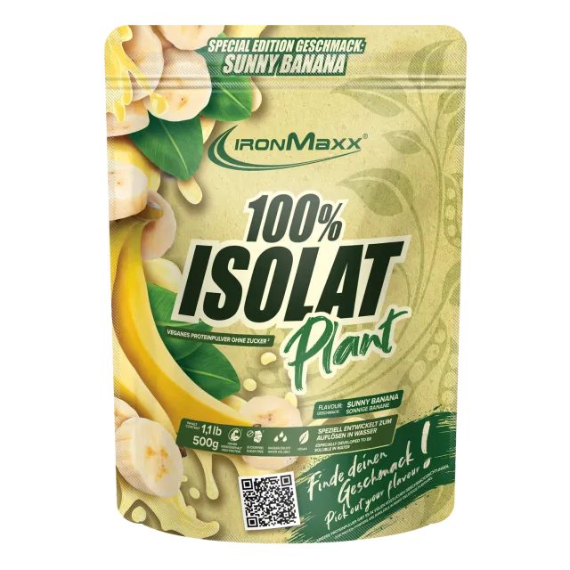IronMaxx 100% Isolat Plant Pulver 500g Sunny Banana vegan