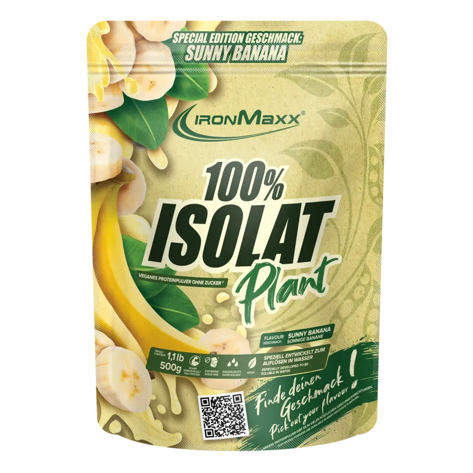 IronMaxx 100% Isolat Plant Pulver 500g Sunny Banana vegan