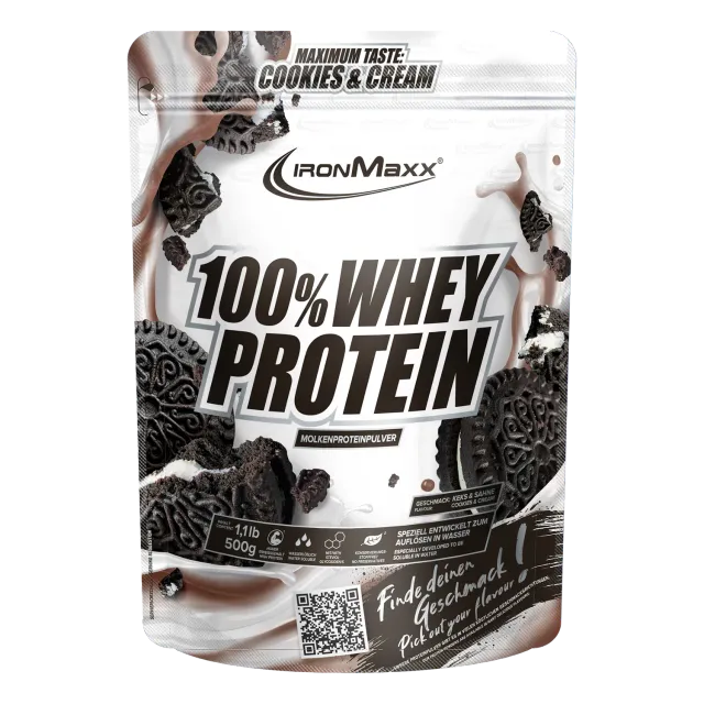 IronMaxx 100% Whey Protein Cookies Cream 500g