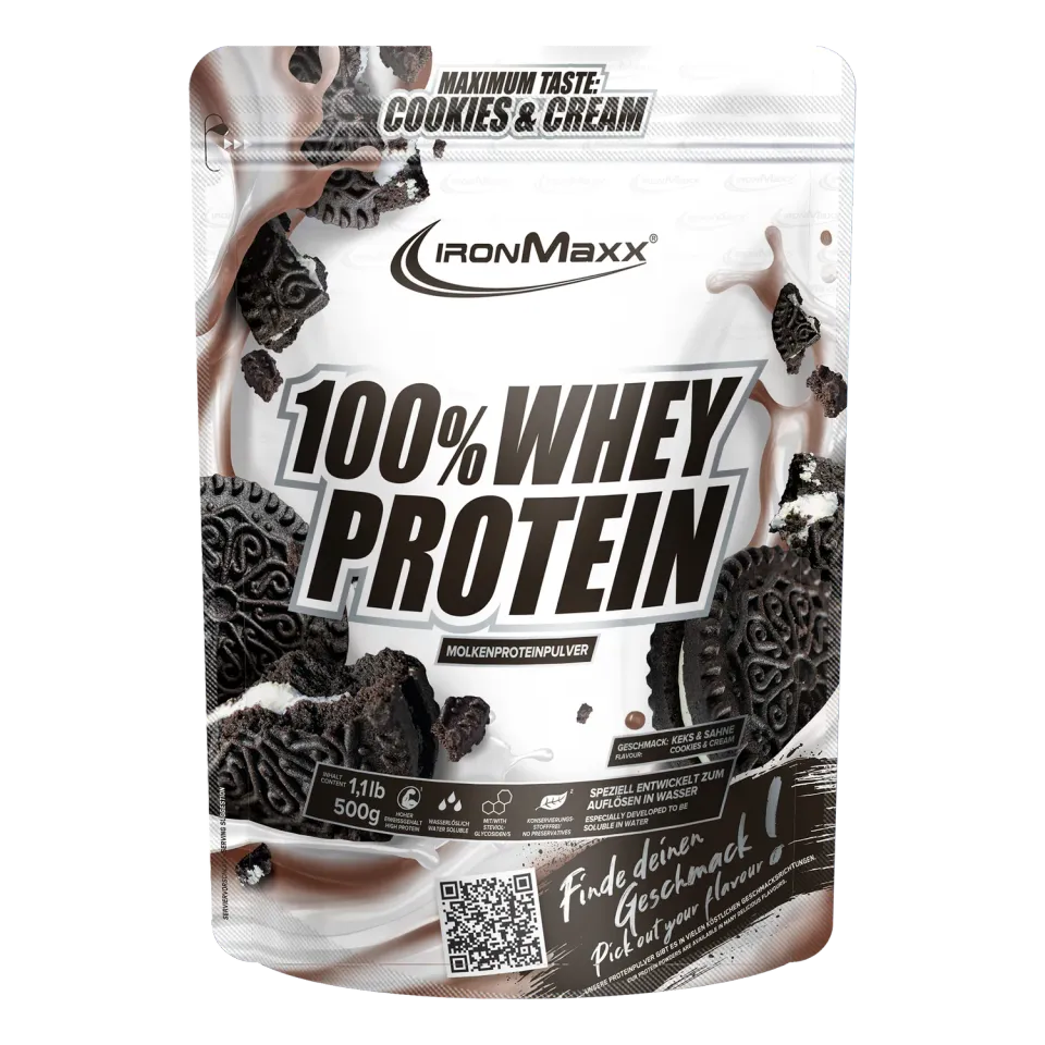 IronMaxx 100% Whey Protein Cookies Cream 500g