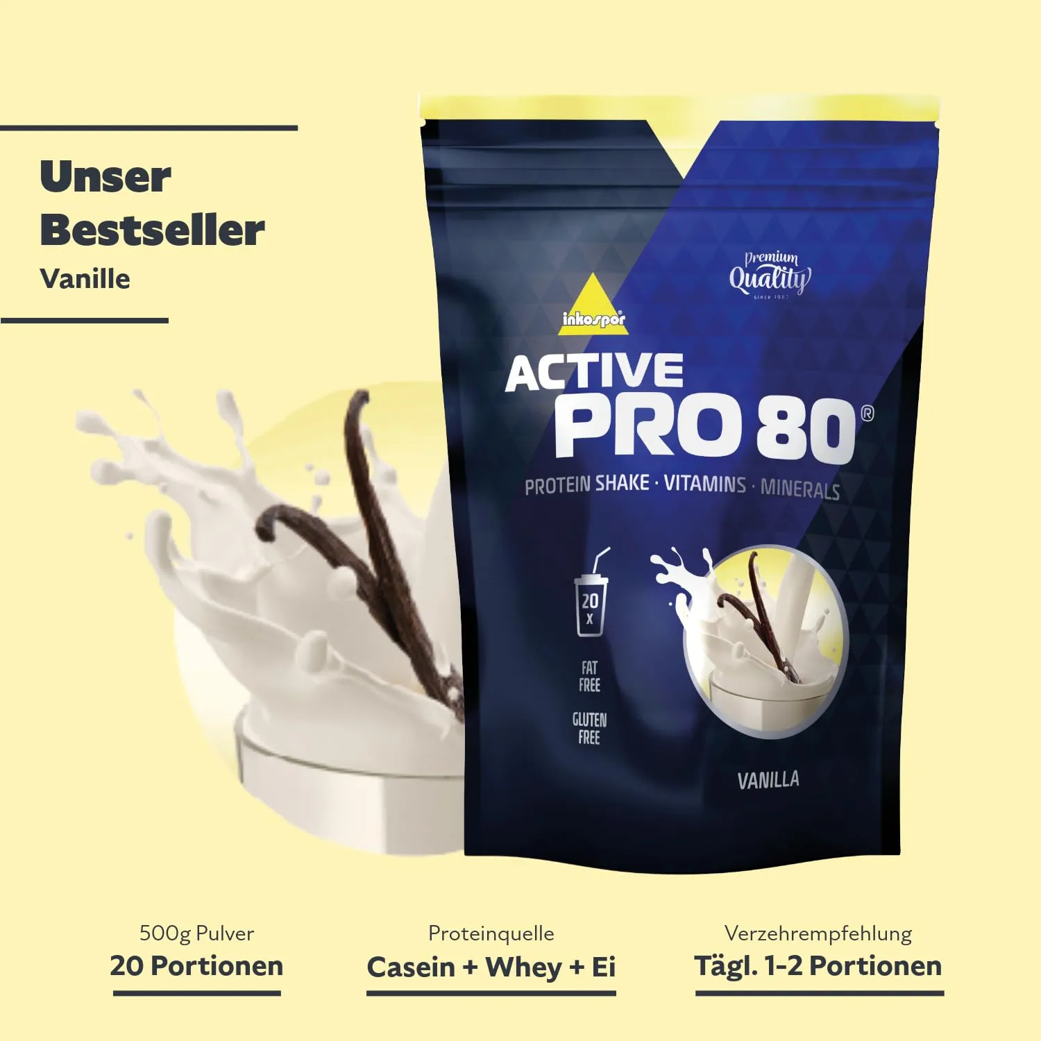 Inkospor Active Pro 80 Proteinpulver Vanille 500g