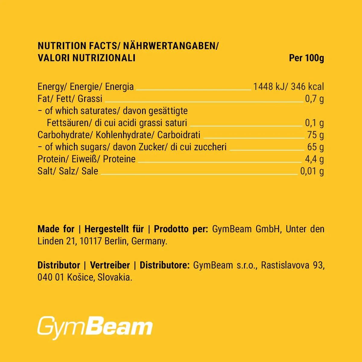 GymBeam gefriergetrocknete Bananen Snack 100g ohne Zuckerzusatz