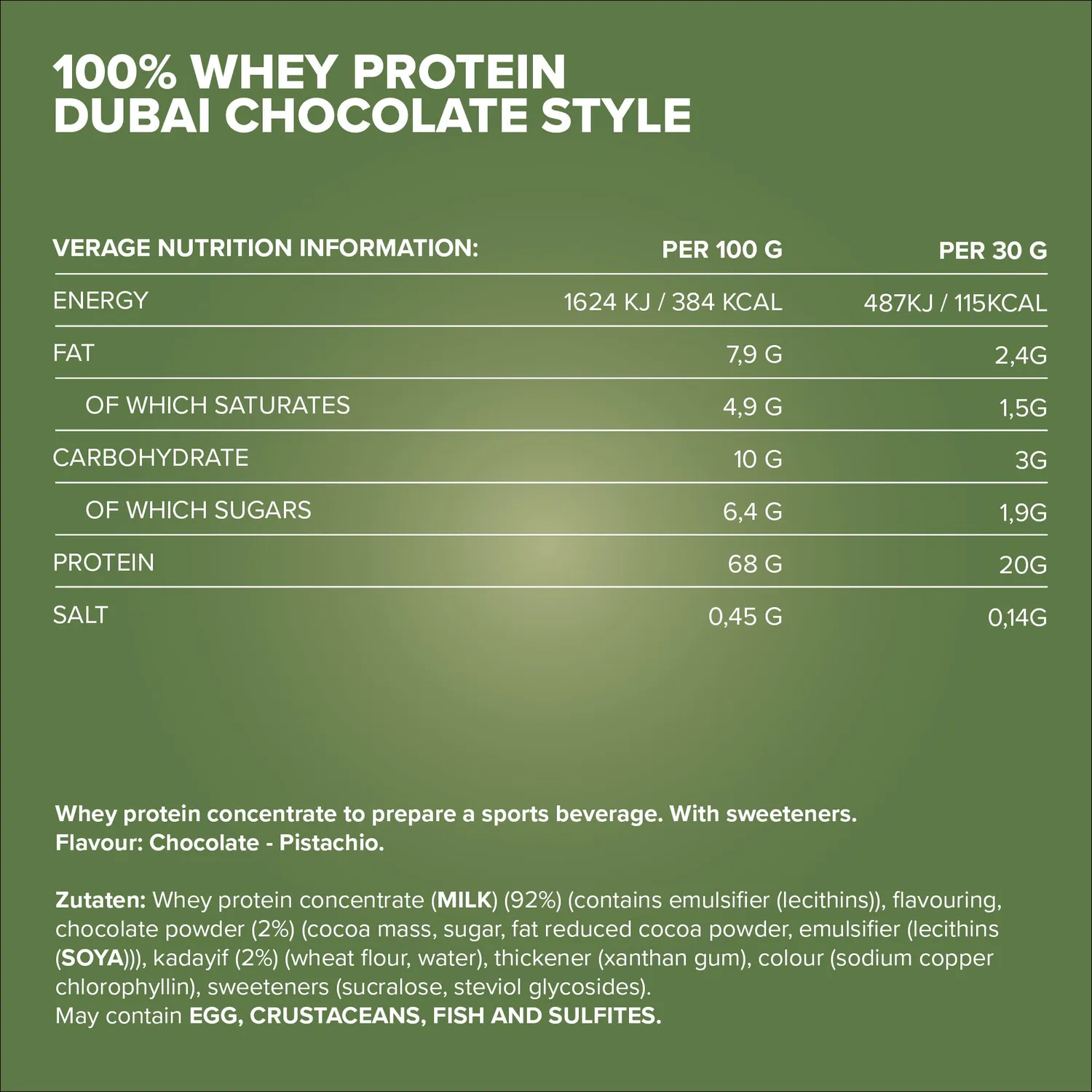 IronMaxx 100% Whey Protein Pulver 30g Dubai Chocolate Style