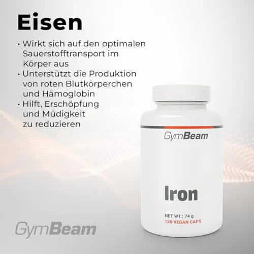 GymBeam Eisen Tabletten 120 Caps hochdosiert vegan