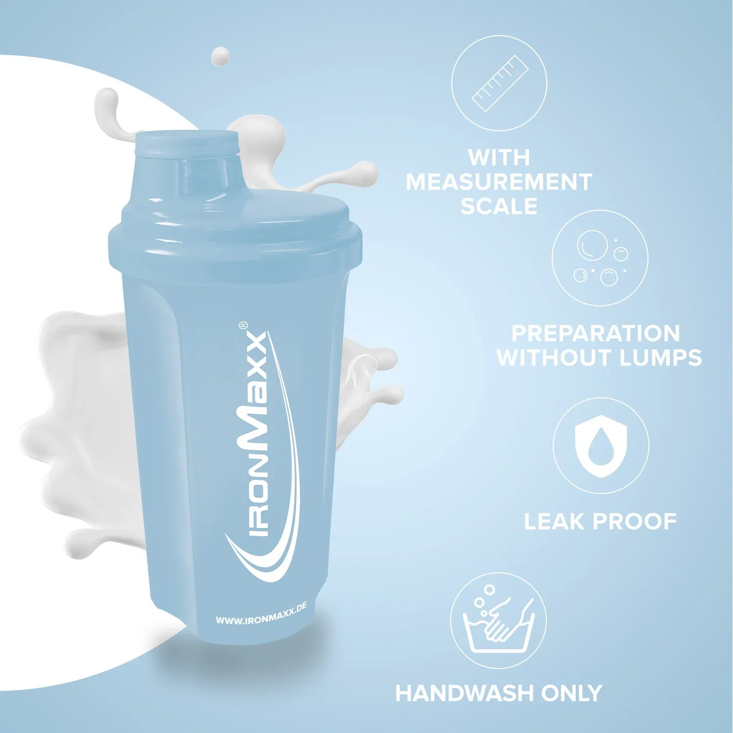 IronMaxx Shaker Columbia Blue 700ml BPA-frei