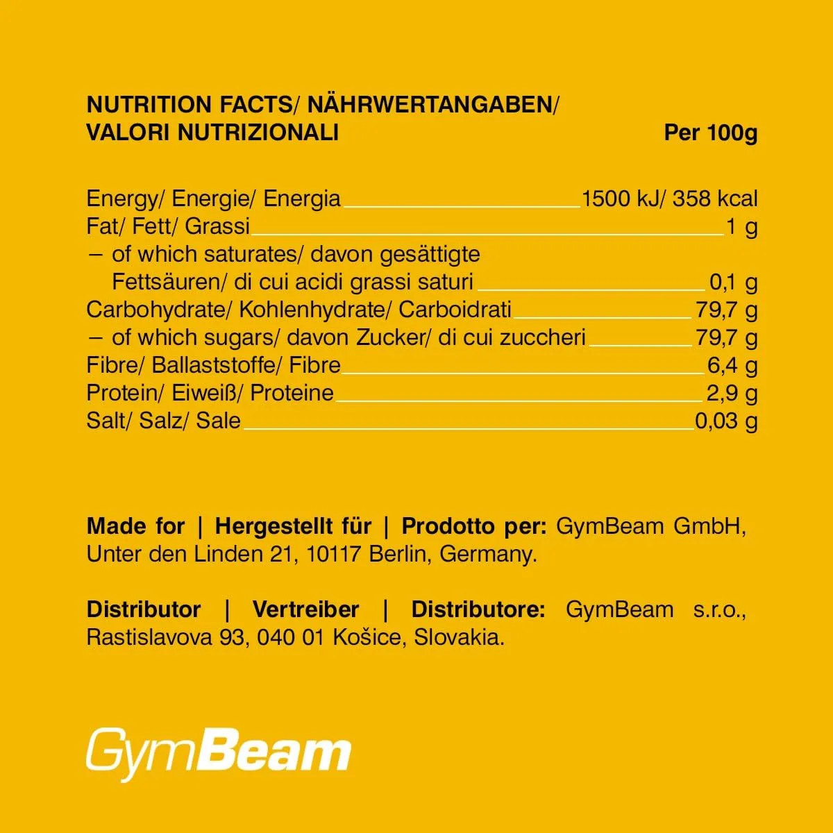 GymBeam gefriergetrocknete Ananas 100g ohne Zucker