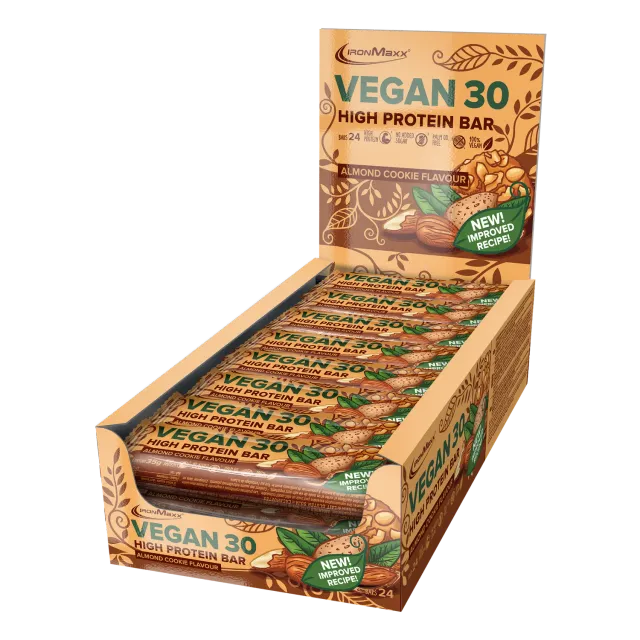 IronMaxx Vegan 30 Proteinriegel Almond Cookie 24x35g vegan