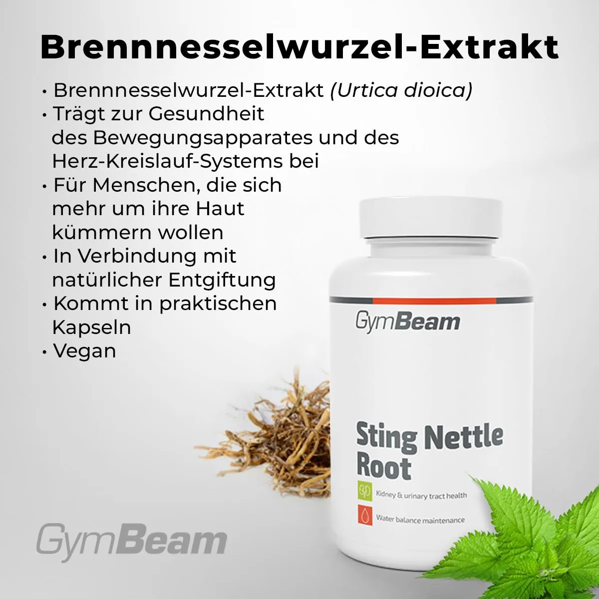 GymBeam Brennnesselwurzel Extrakt Kapseln 90 Stück