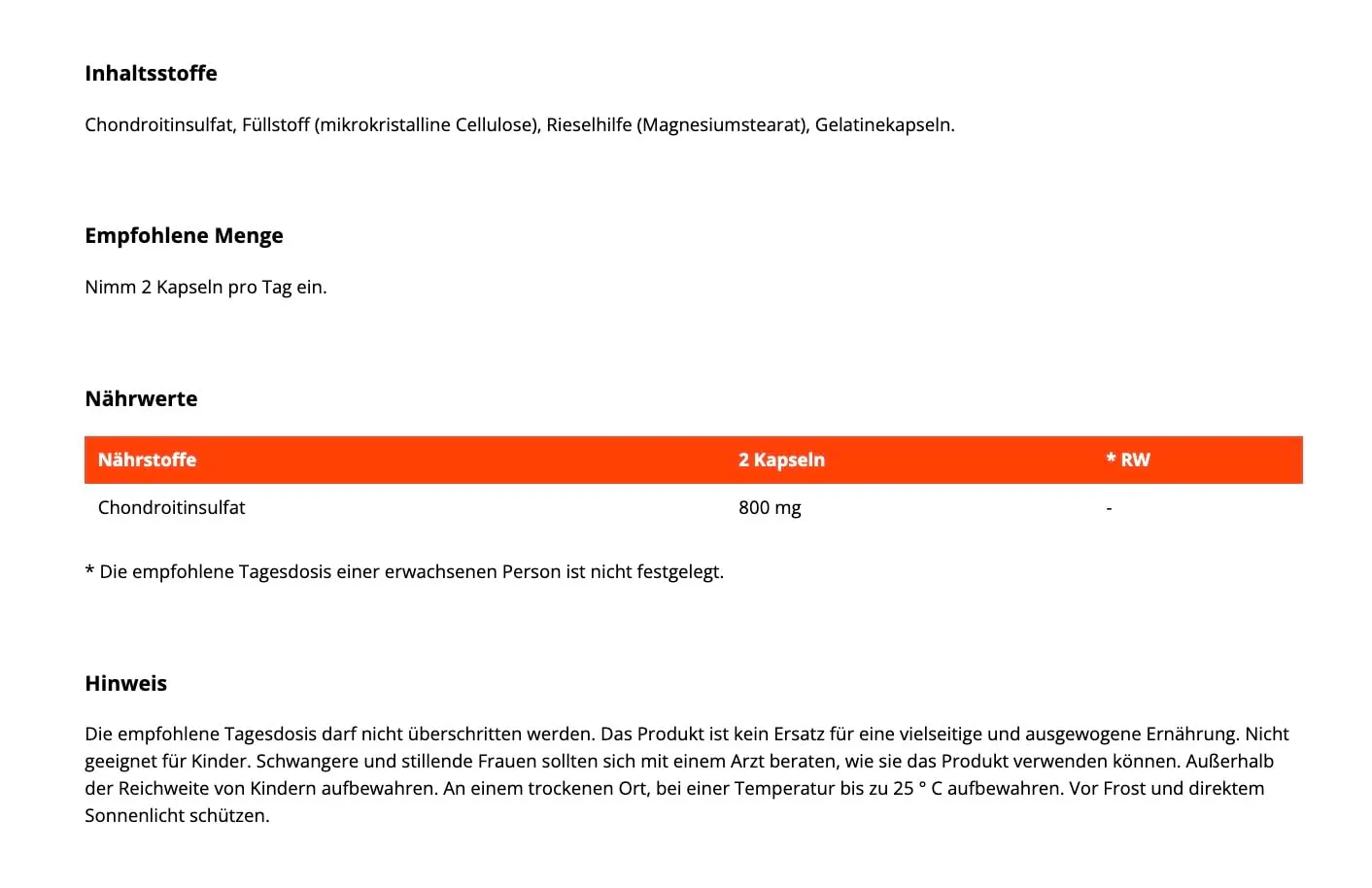 GymBeam Chondroitinsulfat Kapseln 800mg für Gelenke