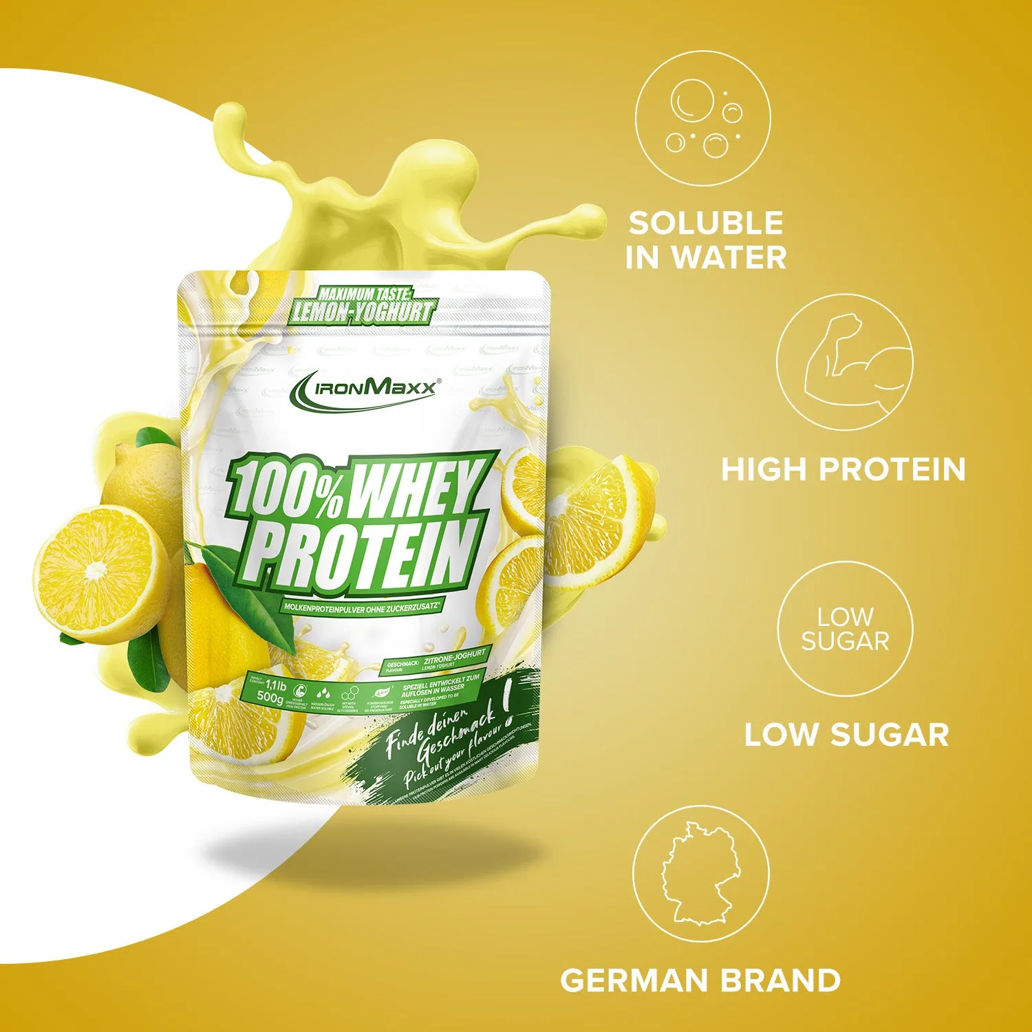 IronMaxx 100% Whey Protein 500g Lemon-Yoghurt