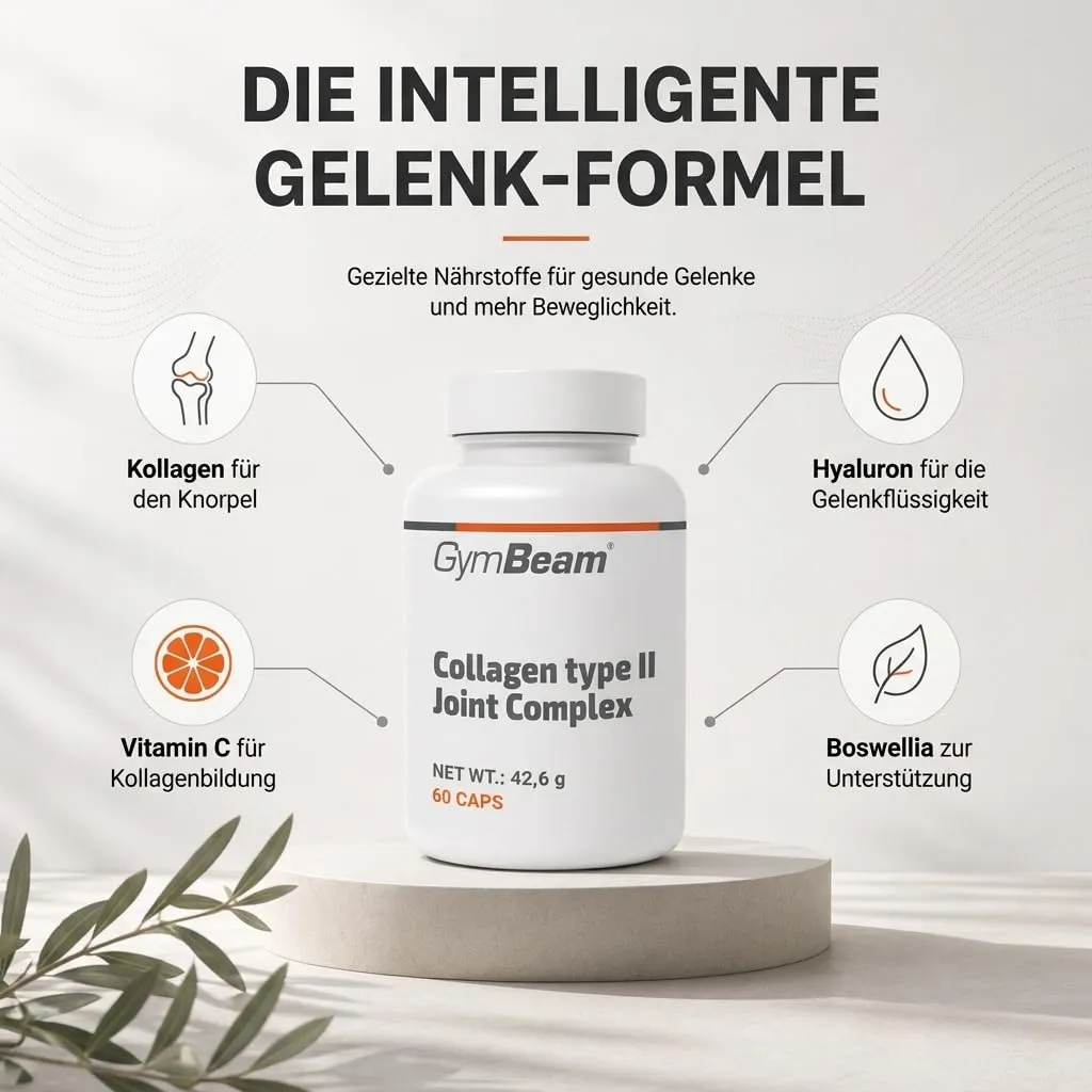 GymBeam Kollagen Typ II Kapseln 60 Stk mit Hyaluron