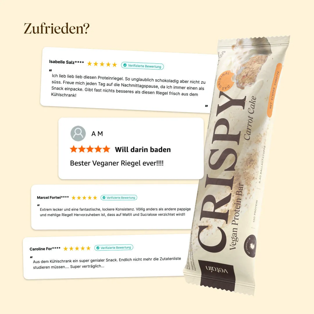 VETAIN CRISPY Proteinriegel Carrot Cake 2x12er