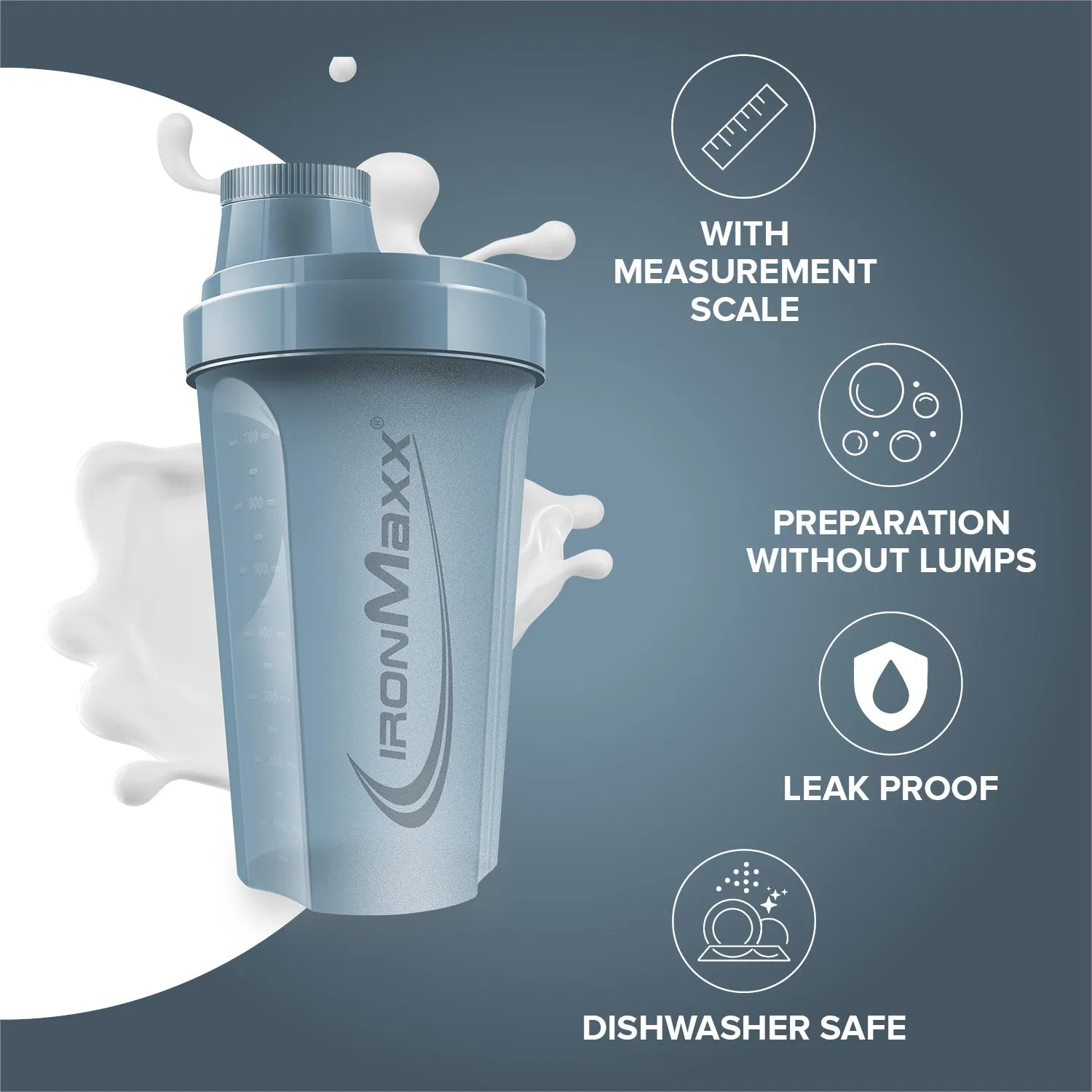 IronMaxx Shaker 700ml Kyanaite Blue BPA-frei
