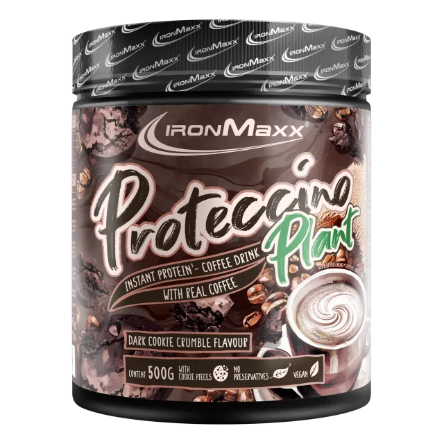 IronMaxx Proteccino Plant Proteinpulver 500g Dark Cookie Crumble vegan