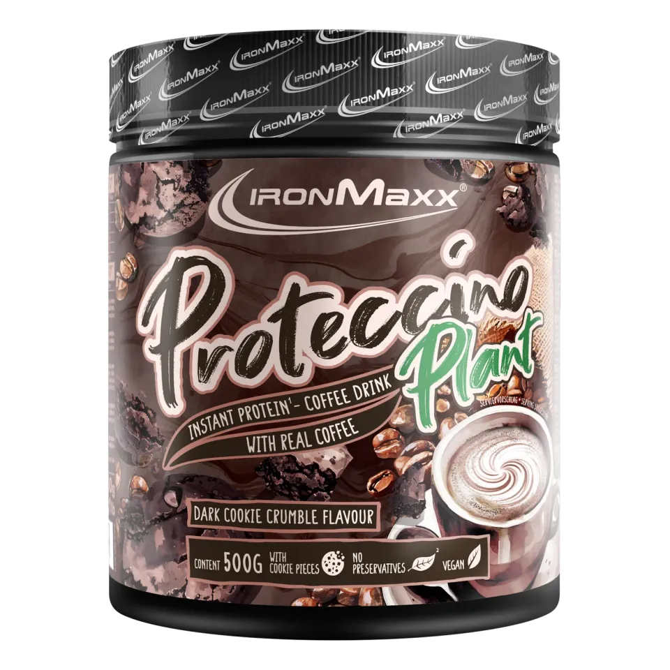 IronMaxx Proteccino Plant Proteinpulver 500g Dark Cookie Crumble vegan
