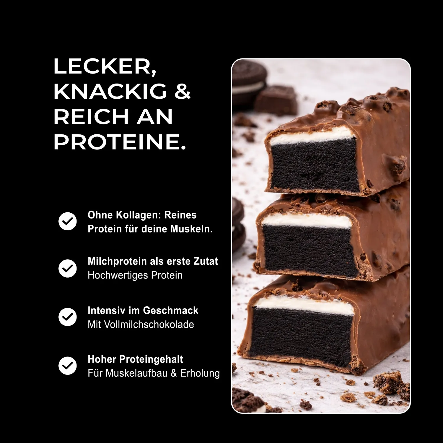 Neosupps Neobar Proteinriegel Cookies Cream 12x60g zuckerarm