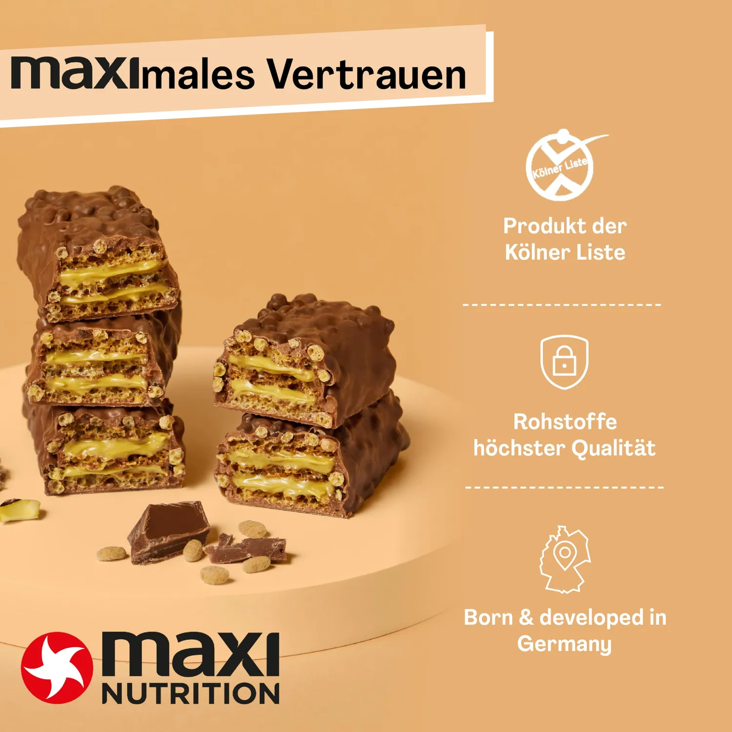 MaxiNutrition Pistachio Spread Protein Waffle Eiweißriegel 12x39g zuckerarm