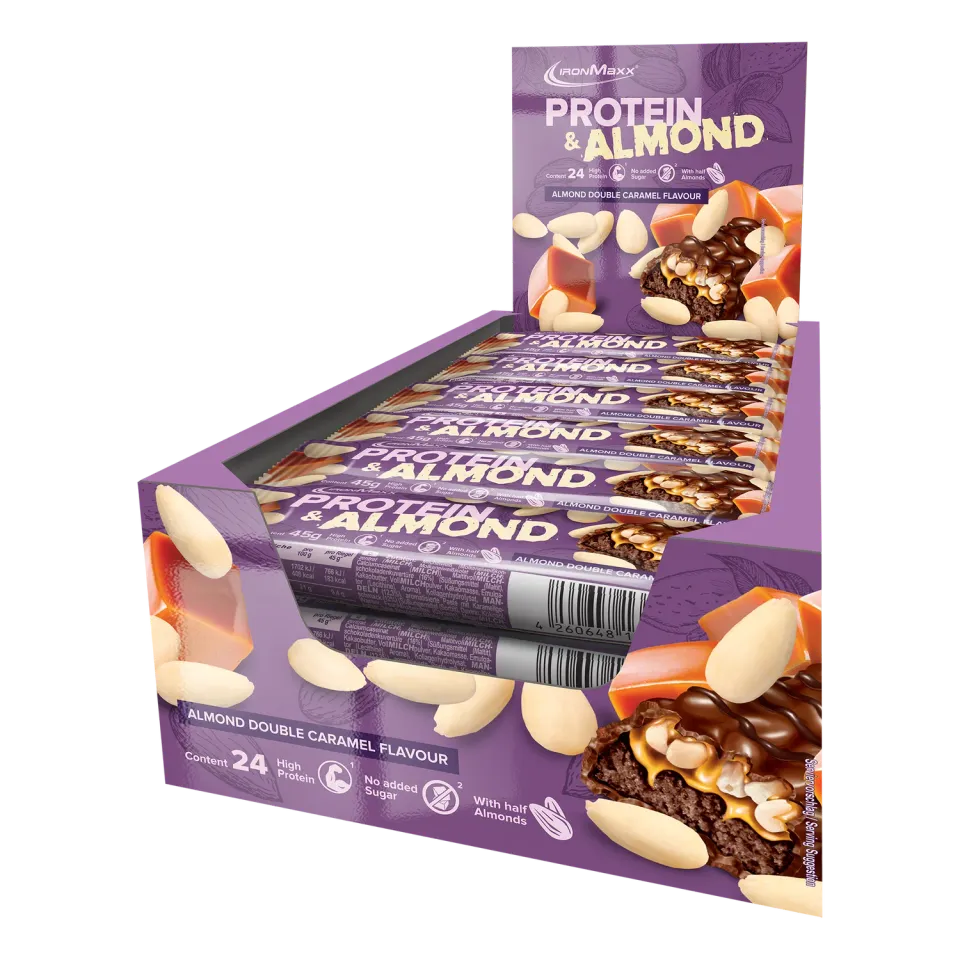 IronMaxx Protein & Almond Riegel 24x45g Almond Double Caramel