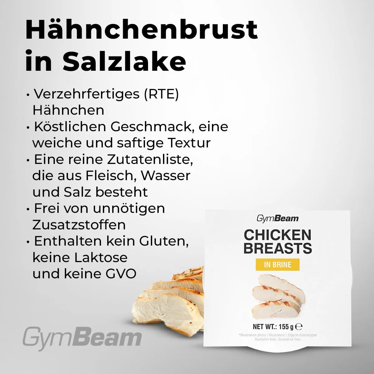 GymBeam Hähnchenbrust Salzlake 12x155g Dose