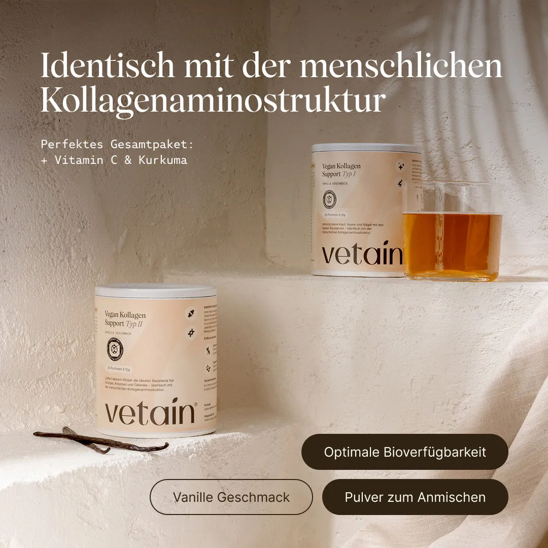 Vetain Kollagen Typ 1 & 2 Bundle vegan mit Shaker