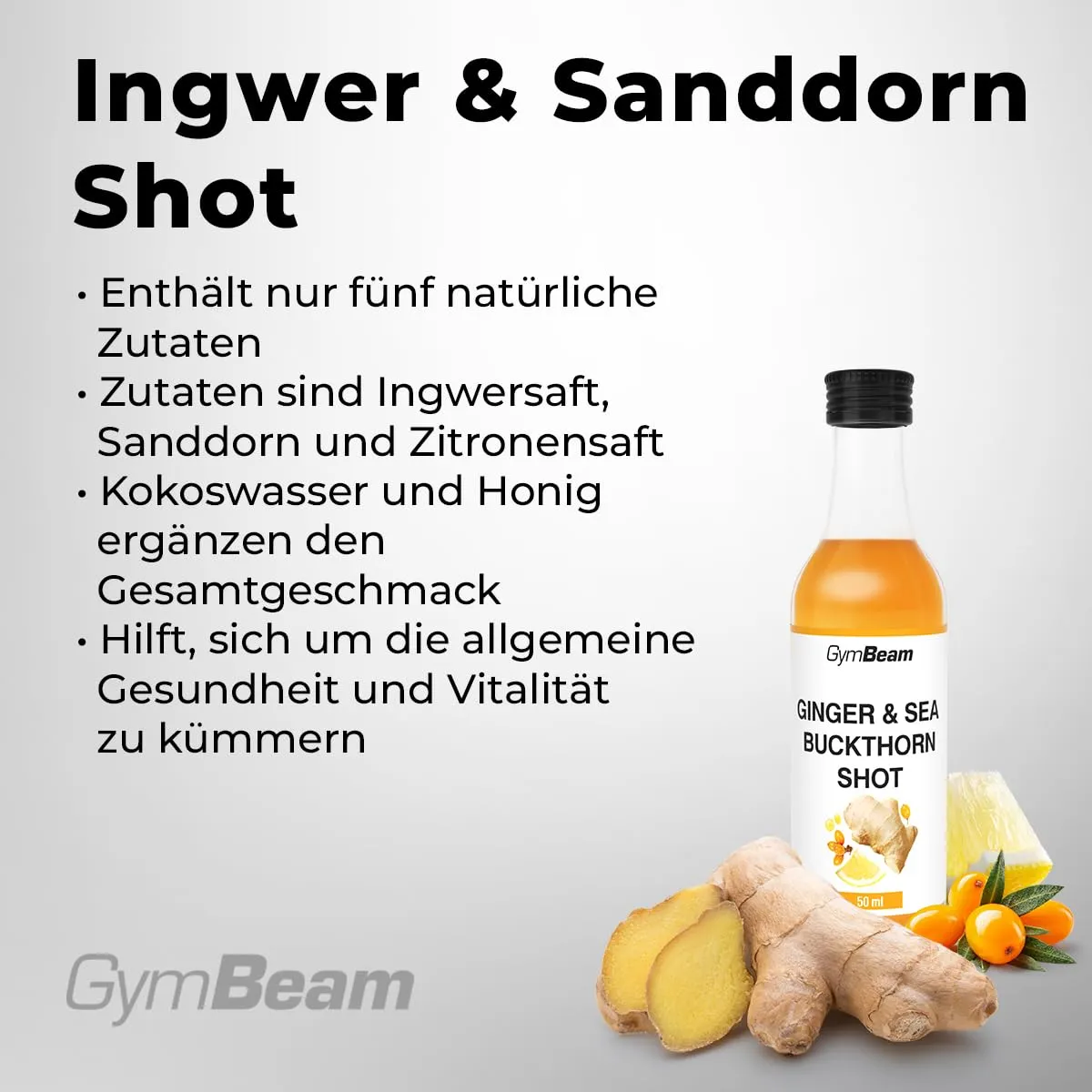 GymBeam Ingwer Shot Sanddorn 50 ml scharf