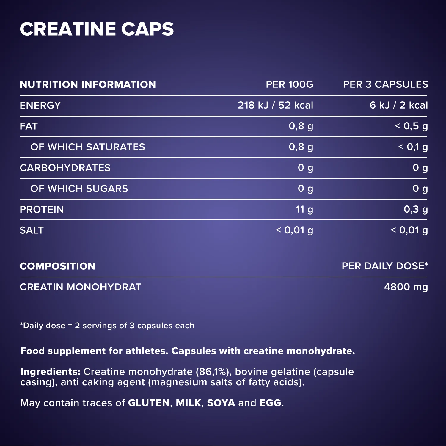IronMaxx Creatine Caps Monohydrat Kapseln 130 Caps laktosefrei