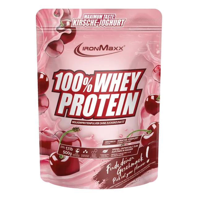 IronMaxx 100% Whey Protein 500g Kirsche Yoghurt 80% Eiweiß