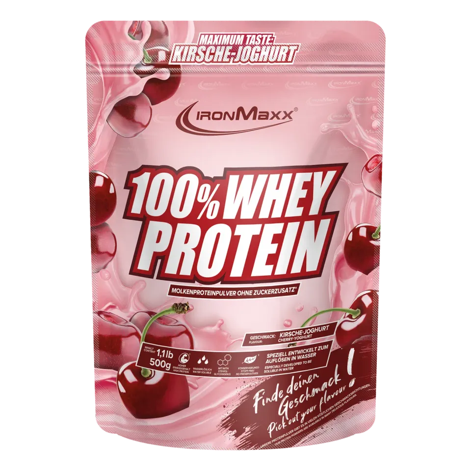 IronMaxx 100% Whey Protein 500g Kirsche Yoghurt 80% Eiweiß