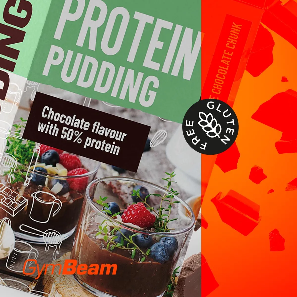 GymBeam Proteinpudding Pulver 500g Schokolade 50% Protein