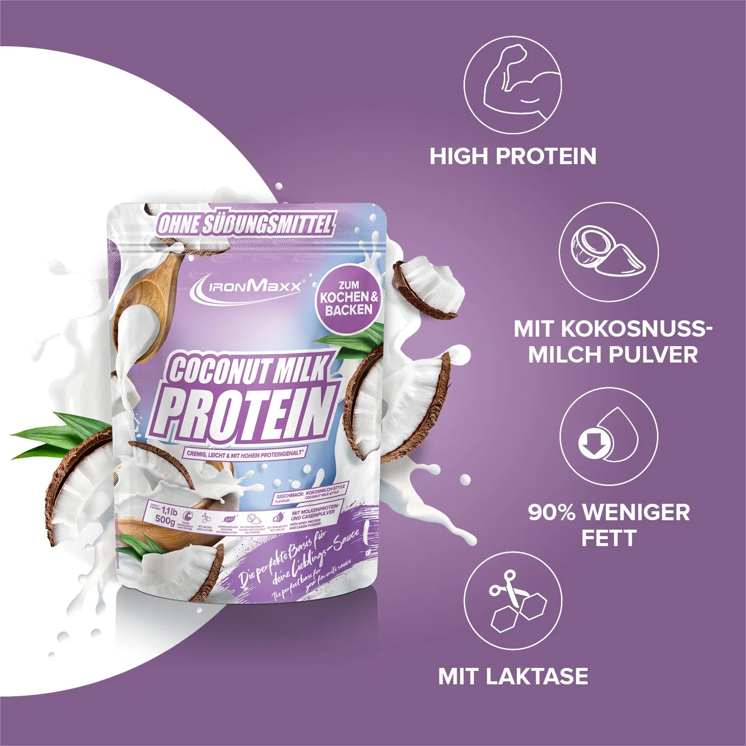 IronMaxx Coconut Milk Protein Pulver 500g Kokosmilch