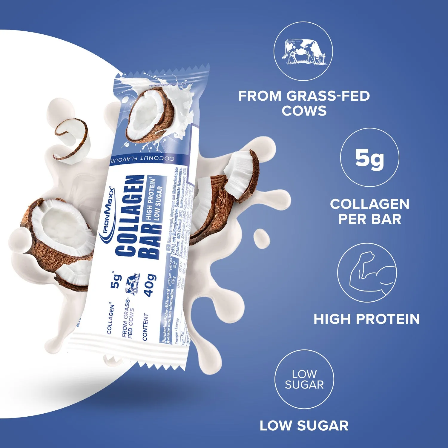 IronMaxx Protein 30 Collagen Bar Coconut 40g