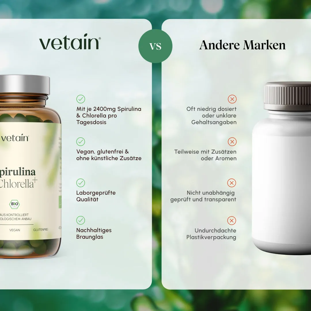 Vetain Bio-Spirulina Bio-Chlorella Tabletten 500 Stück