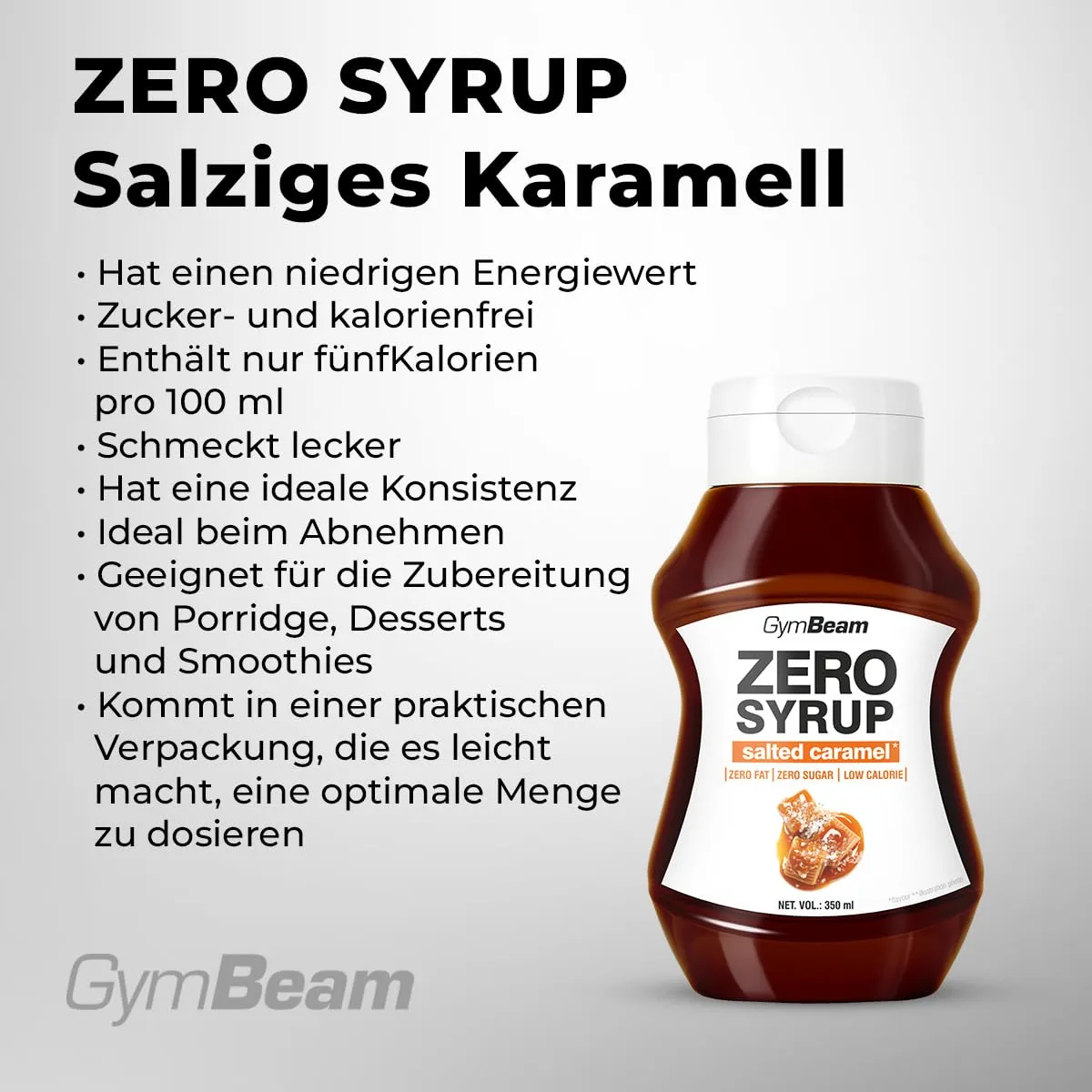 GymBeam Zero Syrup Sirup Salziges Karamell 6x350 ml