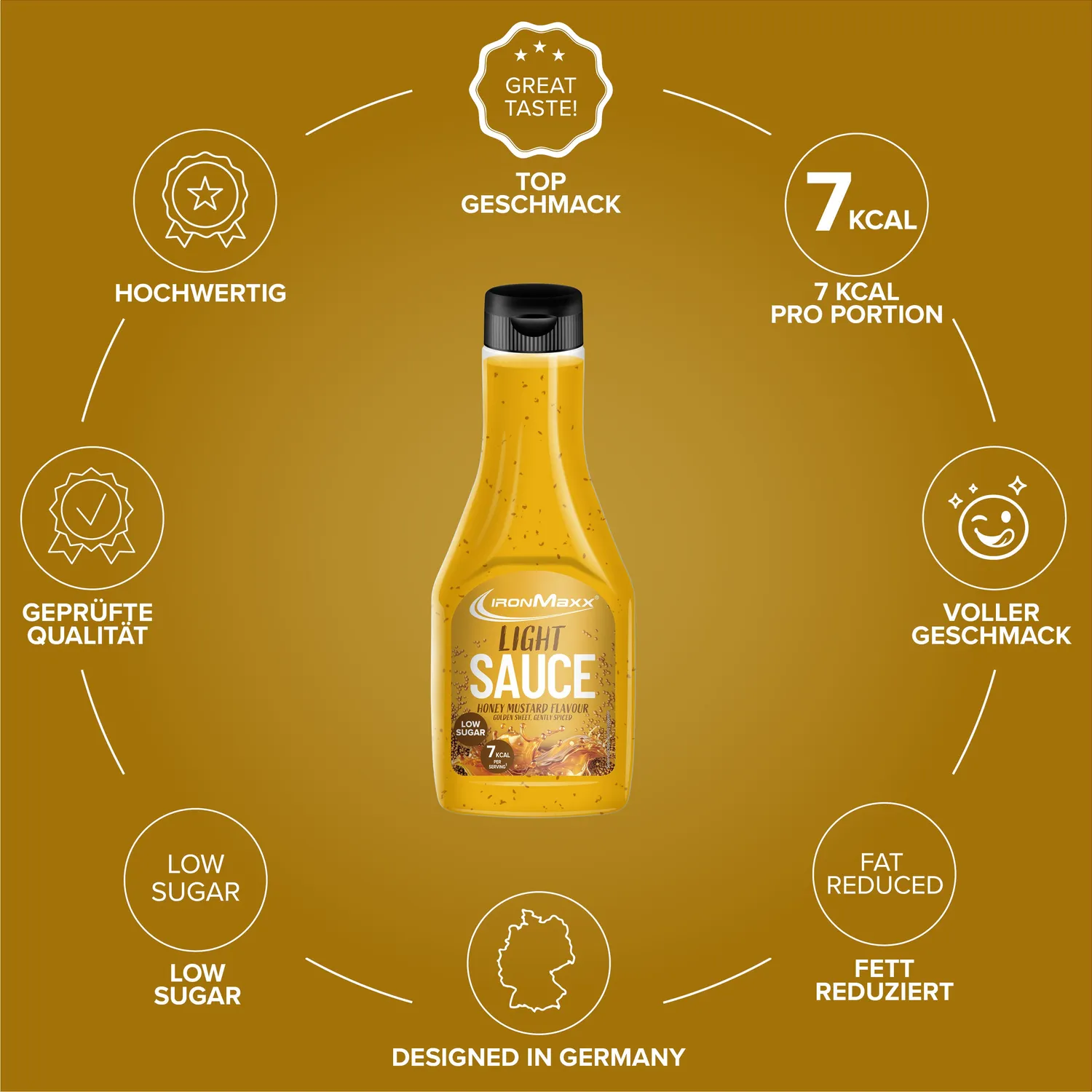 IronMaxx SqueeZero Light Sauce 285ml Honey Mustard kalorienarm