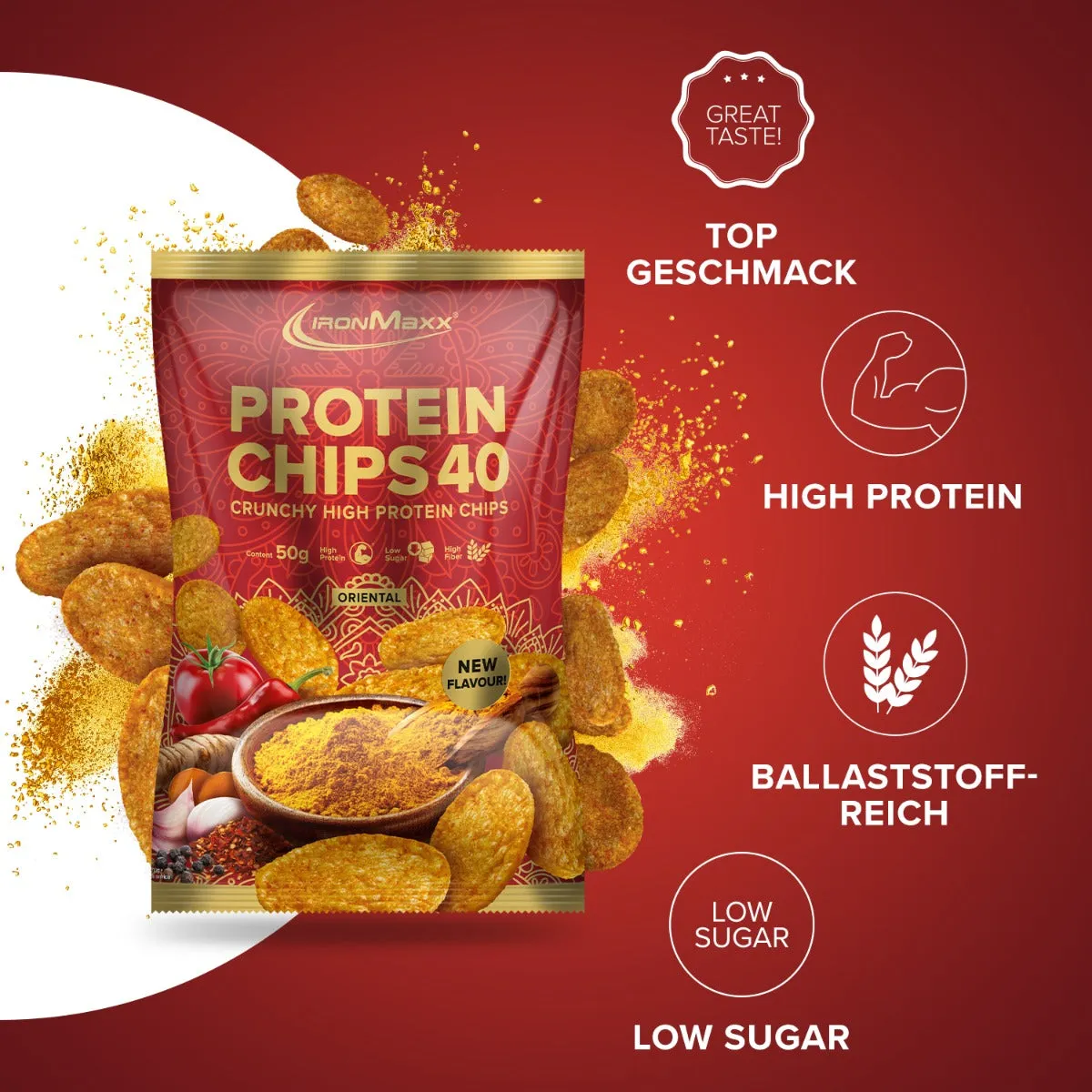 IronMaxx Protein Chips 40 Oriental 50 g