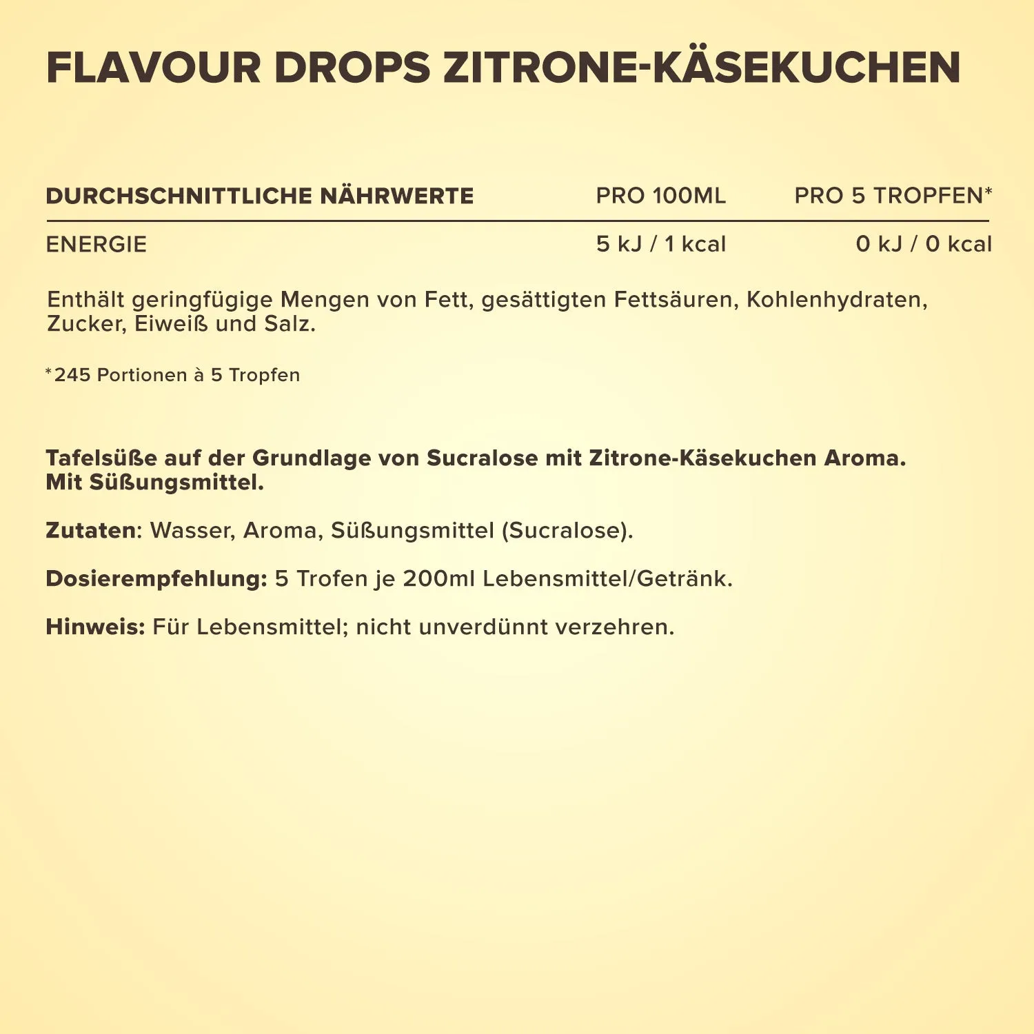 IronMaxx Flavour Drops Lemon-Cheesecake 50 ml vegan