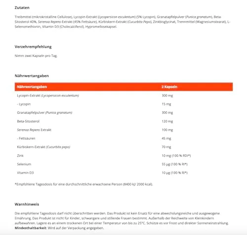 GymBeam Prostata Komplex Kapseln für Männer Vitamin D