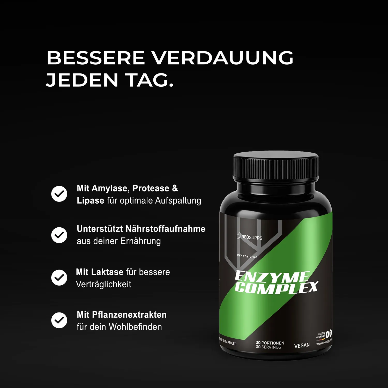 Neosupps Enzyme Complex Kapseln 90 Stück vegan