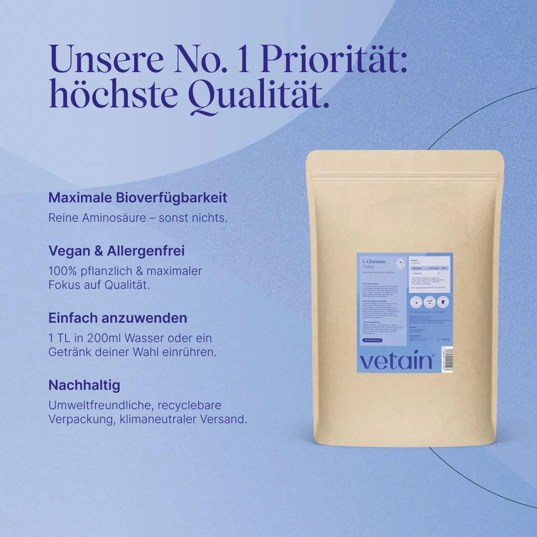 Vetain L-Glutamin Pulver Aminosäuren 500g rein