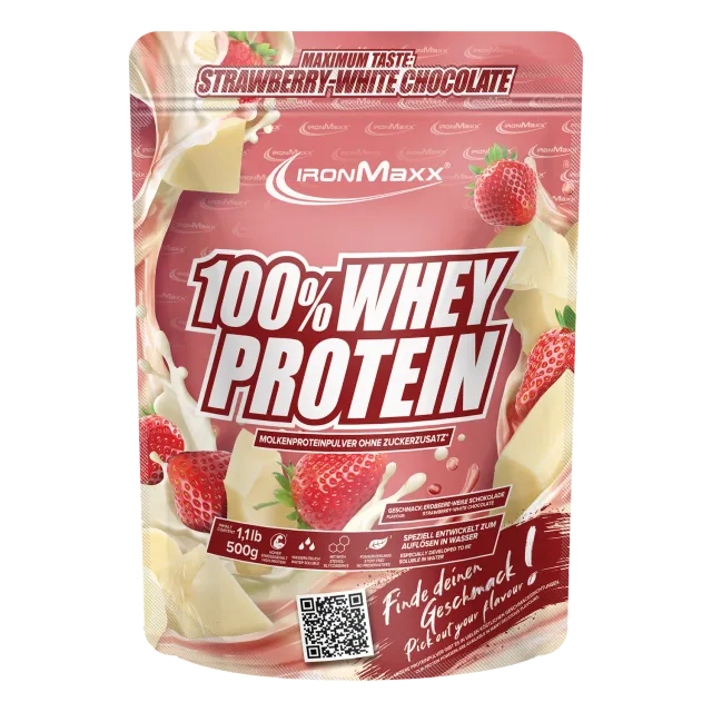 IronMaxx 100% Whey Protein 500g Weiße Schoko-Erdbeere