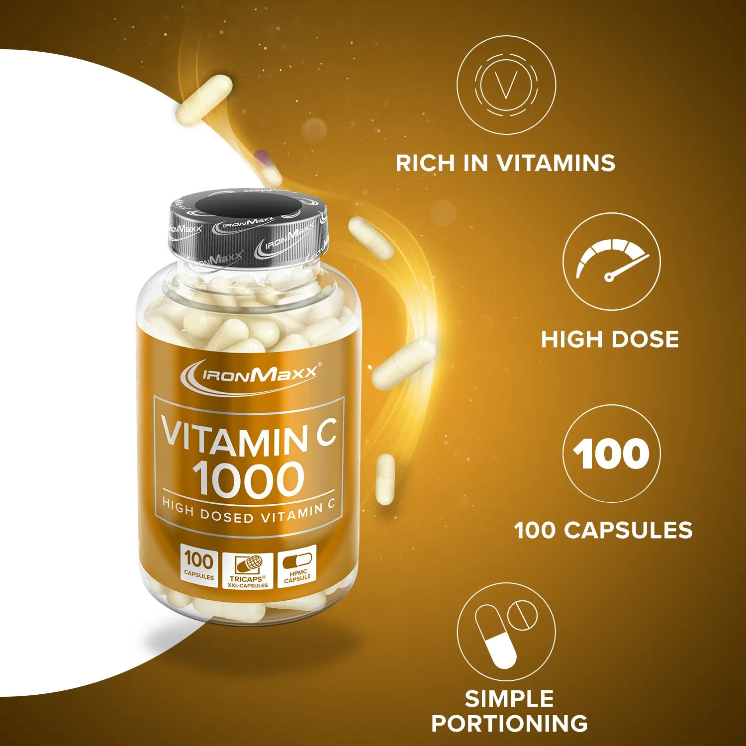 IronMaxx Vitamin C 1000 Kapseln 100 Stück hochdosiert